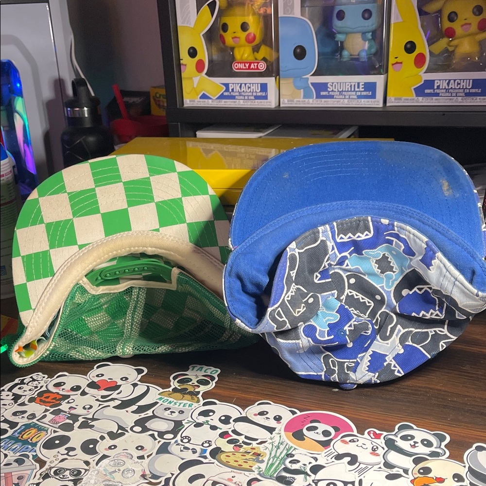 Green and Blue Graphic Domo Caps - Picture 3 of 3